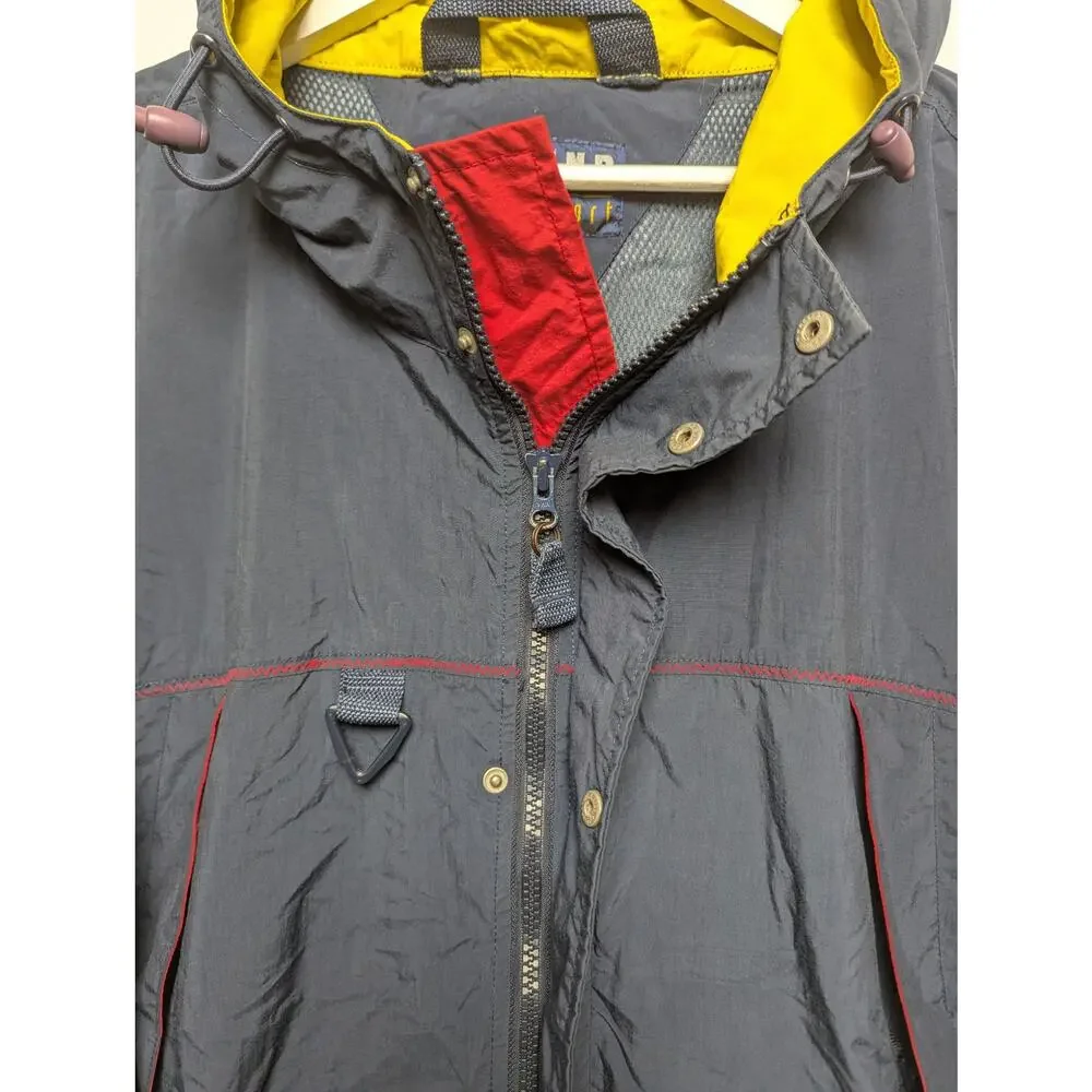 Vintage Legend Race Sport‎ Convertible Rain Jacket w/ Hood Size XL